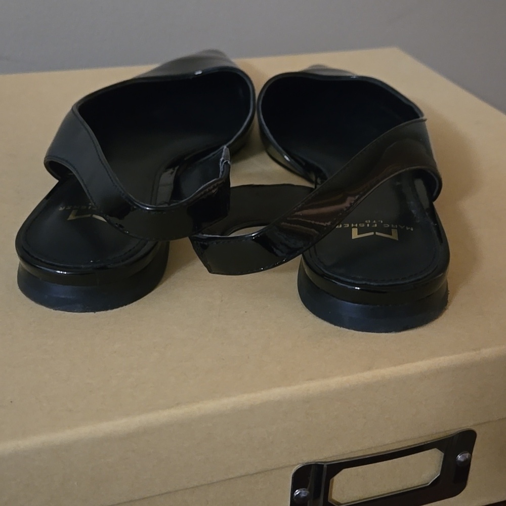 Marc Fisher Black Patent Slingback Flats Size 6.5 - Picture 5 of 8